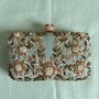 Green Silk Rectangular Clutch Bag, thumbnail 3 of 12