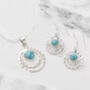 Infinity Universe Turquoise Silver Necklace Earring Set, thumbnail 1 of 9
