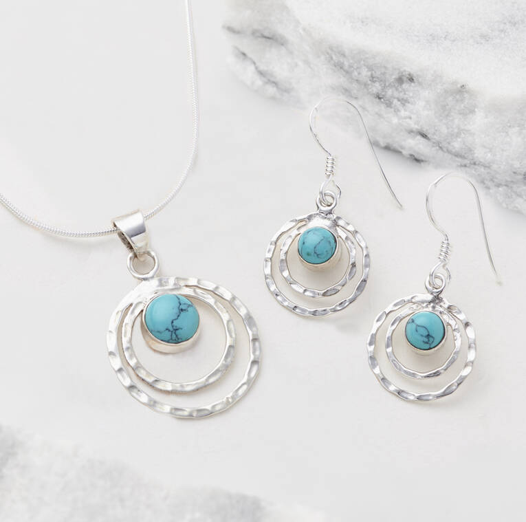 Infinity Universe Turquoise Necklace And Earring Set, 1 of 11