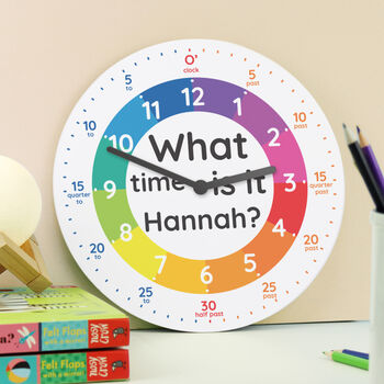 Personalised 'What Time Is It?' Wooden Clock, 3 of 8