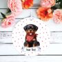 Personalised Rottweiler Wearing A Red Bandana, thumbnail 2 of 2
