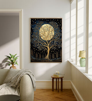 Set Of Two Moon And Stars Celestial Art Prints, 4 of 5
