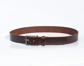 Handmade Belt Men's English Leather Belt Brown 35mm Wide, 9 of 10