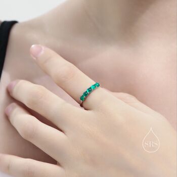 Sterling Silver Natural Amethyst Half Infinity Ring, 6 of 12