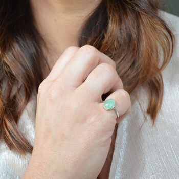 Ha'penny Ring. Green Aventurine Stone Statement Ring, 4 of 5