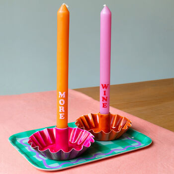 A Pair Of 'More' 'Wine' Dinner Candles, 2 of 3