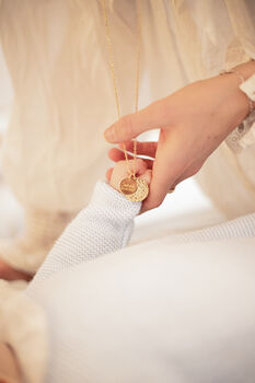 Personalised Hammered Double Disc Necklace, 4 of 6