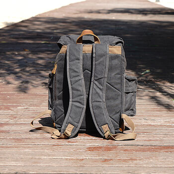 Waxed Canvas Backpack With Draw String, 4 of 12