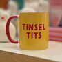 'Tinsel T*Ts' Christmas Mug, thumbnail 1 of 2