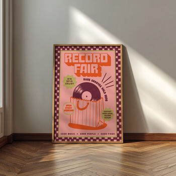Record Fair Print | Vinyl Record Wall Art | Music Inspired Poster | Retro Mid Century Decor, 6 of 9