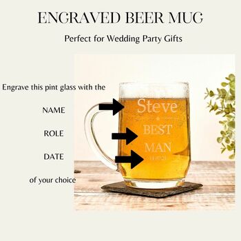 Personalised Father Of The Bride Beer Glass, 6 of 7