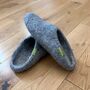 Light Grey 100% Wool Indoor Slippers Made In Nepal, thumbnail 1 of 7