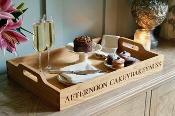 Large Personalised Oak Butler's Trays, 4 of 6