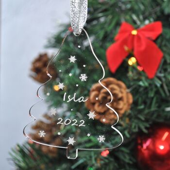 Personalised Acrylic Christmas Tree Decoration, 2 of 4