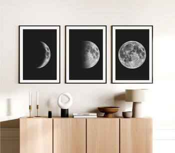 Set Of Three Moon Phases Art Prints For Home, 5 of 6