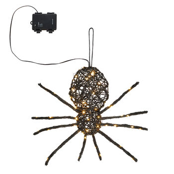 Light Up LED Black Rattan Spider Halloween Decoration, 3 of 6