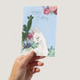 Llama With Succulents And Flowers Birthday Card, thumbnail 3 of 4