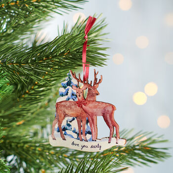 Couples Traditional Style Deer Christmas Decoration, 2 of 5