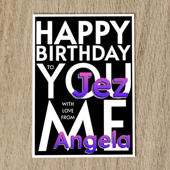 Personalised Birthday Card With Names And Message, 6 of 8