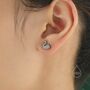 Black Swan Stud Earrings In Sterling Silver, thumbnail 6 of 9