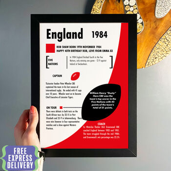 Personalised England Rugby Birthday Gift, 6 of 10