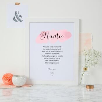 Personalised Auntie Print Gift, 4 of 4