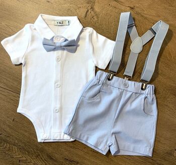 Ring Bearer Linen Blend 4pc Outfit With Brace, 3 of 5