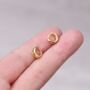 Thick Gold Huggie Hoops, 12 Mm Huggie Hoop Earrings, Minimalistic Hoops, thumbnail 1 of 7