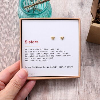 Sister Poem Heart Earrings, 2 of 4