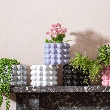 Large Lilac Textured Bobble Planter, 4 of 4