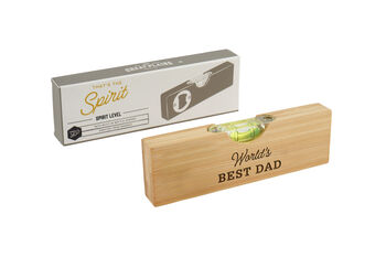 Wooden Spirit Level Bottle Opener 'Worlds Best Dad' | Fathers Day | Gift Box | Gift For Dad | Engraved Gift, 2 of 3