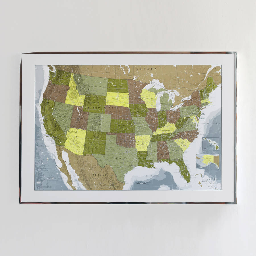 wall map of the united states by the future mapping company ...