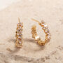 Large Gold Vermeil Plated Sparkly Baguette Hoops, thumbnail 2 of 7