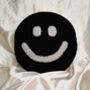 Black And White Smiley Punch Needle Cushion, thumbnail 1 of 3