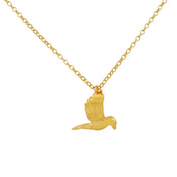 Turtle Dove Necklace In Gold Plated Silver, 3 of 5