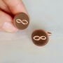 Secret Message Bronze And Copper Infinity Cufflinks, thumbnail 1 of 12