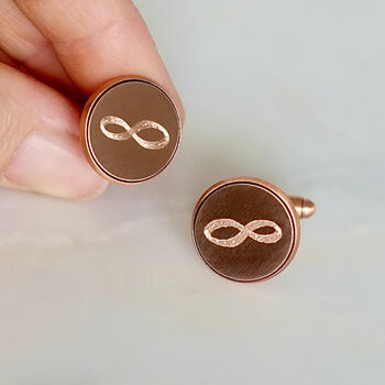 Secret Message Bronze And Copper Infinity Cufflinks, 2 of 12