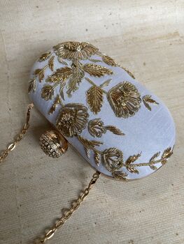 Off White Silk Oval Clutch Bag, 10 of 10