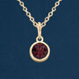 Yellow Gold Plated January Garnet Birthstone Necklace, thumbnail 2 of 10