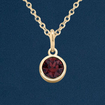 Yellow Gold Plated January Garnet Birthstone Necklace, 2 of 10