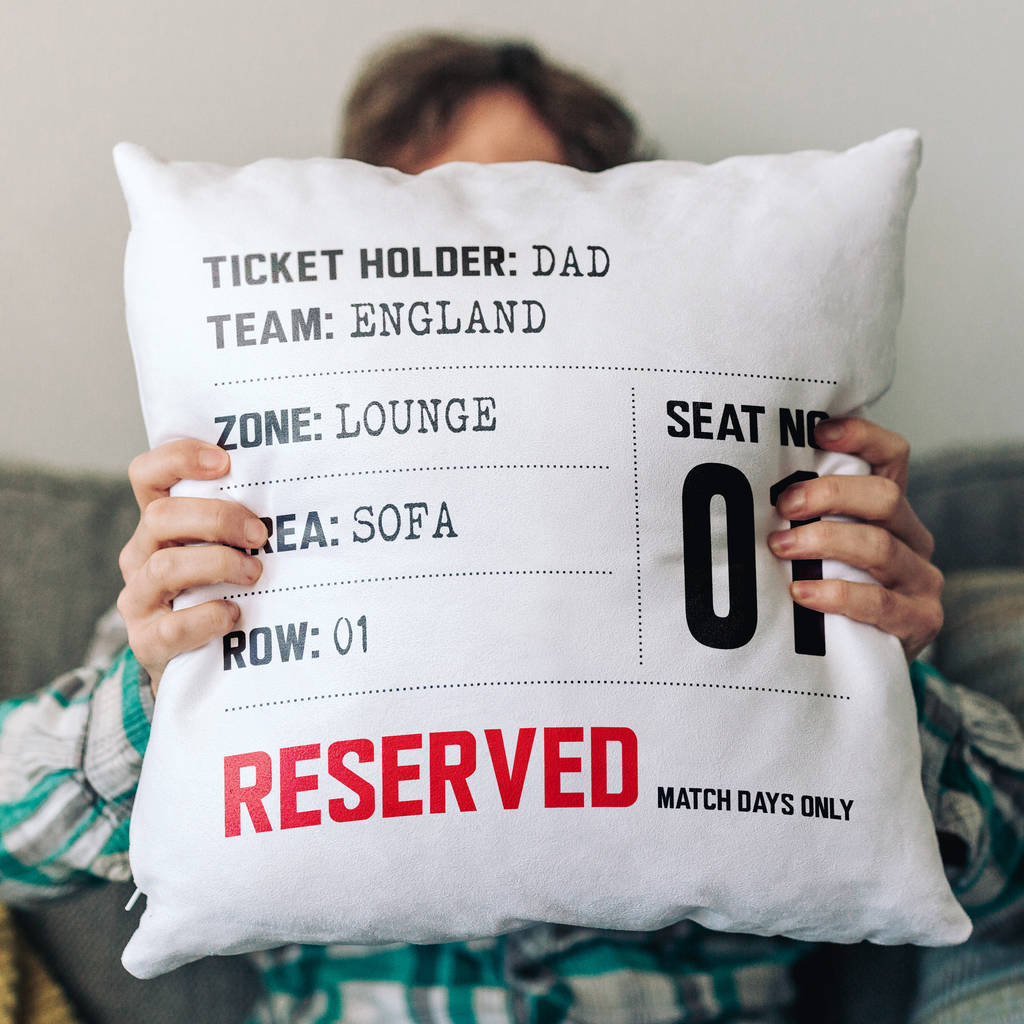 Match Day Seat Reservation Personalised Cushion, 1 of 10