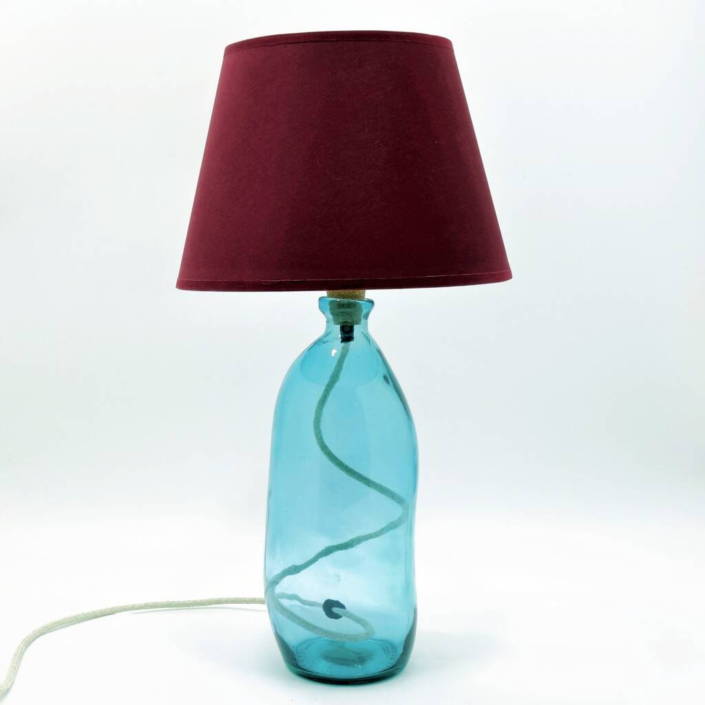 Recycled N Glass Lamp 41cm, Reclaimed Glass Table Lamps
