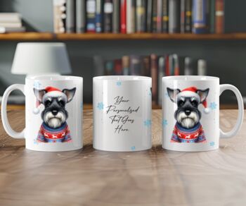 Personalised Schnauzer In Christmas Jumper Mug B, 2 of 2