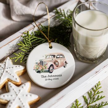 Personalised Wedding Car Ceramic Heart, 6 of 9