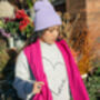 Hot Pink Cashmere Blend Colour Block Scarf, thumbnail 2 of 7