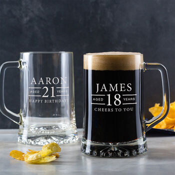 Personalised Engraved Beer Tankard Birthday Gift For Dad Him, 4 of 6