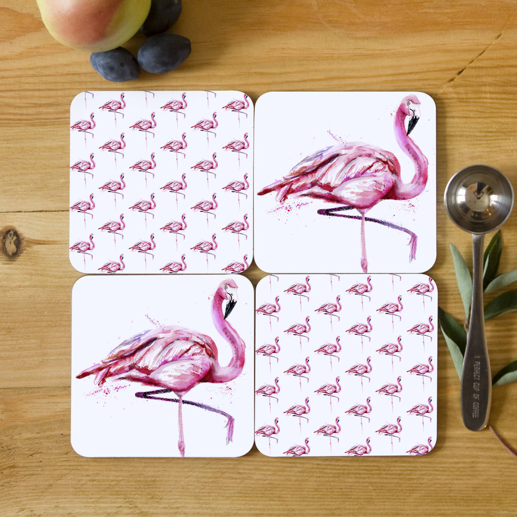 Inky Flamingo Collection Coasters By Kate Moby | notonthehighstreet.com