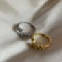 Silver Adjustable White Gold Plated Vine Leaf Ring, thumbnail 5 of 6