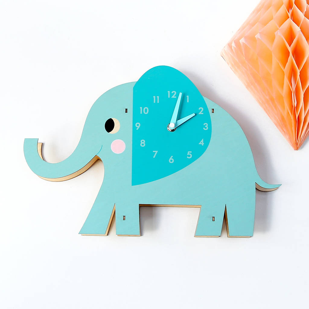 children's animal clock by red lilly