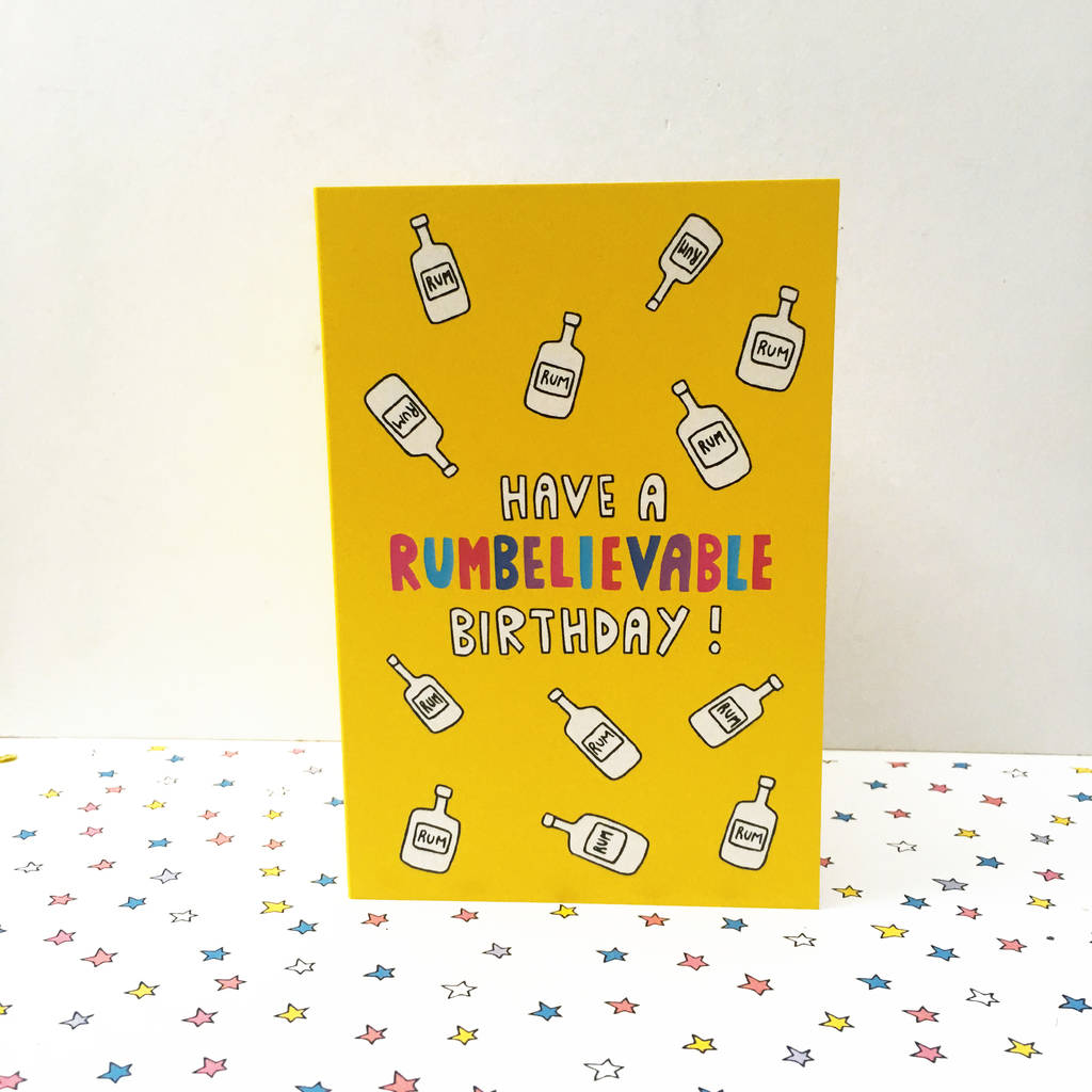 rum birthday card by ladykerry illustrated gifts